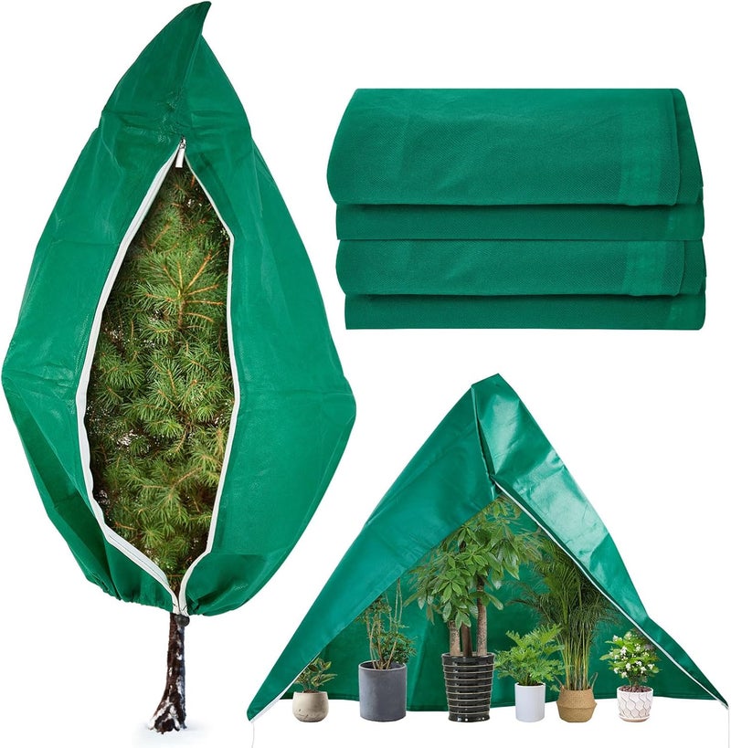 YATHO Plant Covers Freeze Protection 2 Packs 47.3" W X 71" H Thicker Large Outdoor Winter Frost Cloths Blankets with Zipper Drawstring, Reusable Garden Tree Cover Bags for Fruit Tree Shrub Potted - Image 1